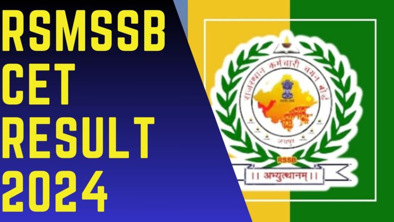 RSMSSB CET Result 2024