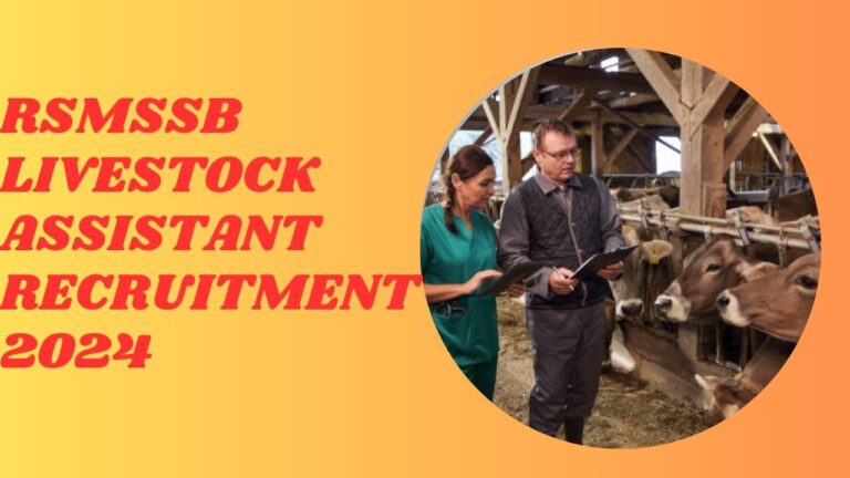 RSMSSB Livestock Assistant Recruitment 2024